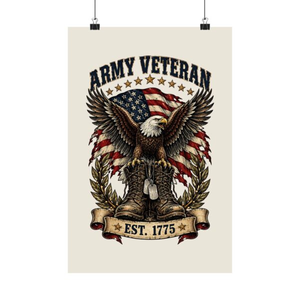 Army Veteran Eagle & Boots Poster