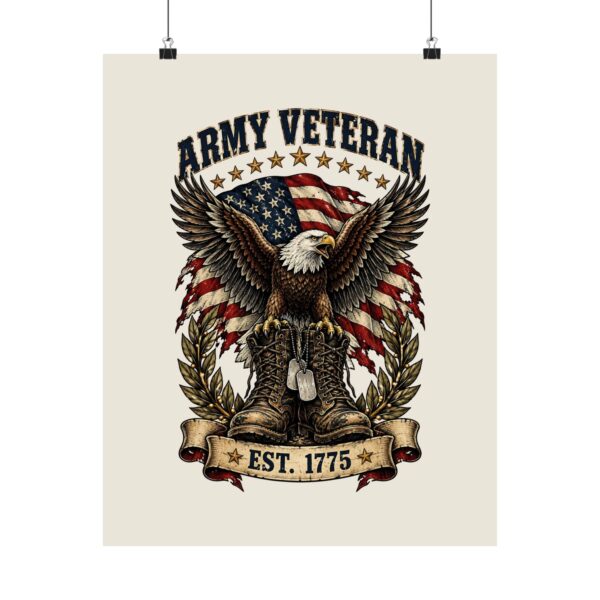 Army Veteran Eagle & Boots Poster