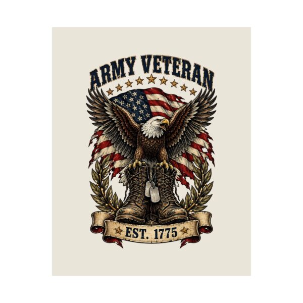 Army Veteran Eagle & Boots Poster