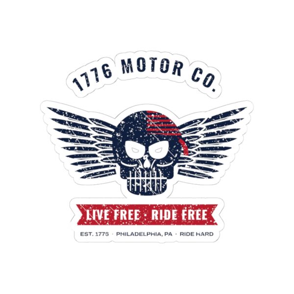 1776 Motor Co. Winged Skull Sticker