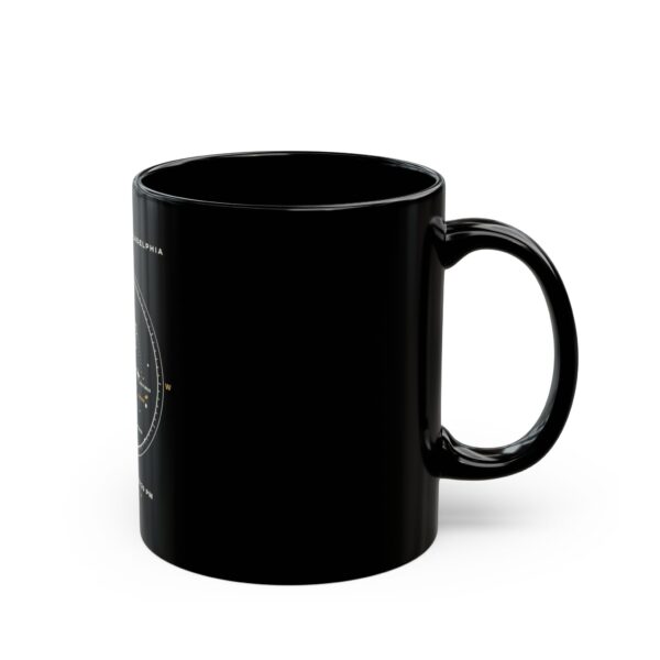 The Sky Over Philadelphia July 4 1776 Star Map Black Mug
