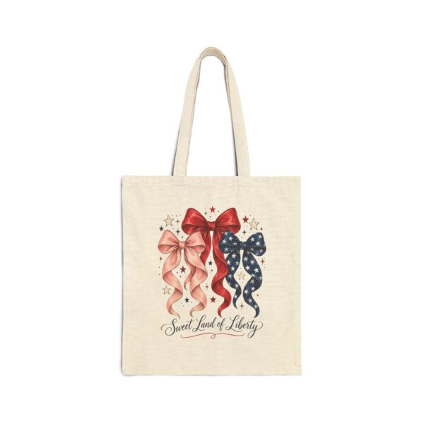 Sweet Land of Liberty Coquette Bows Tote Bag, Natural