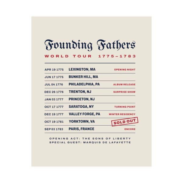 Founding Fathers World Tour '76 Poster