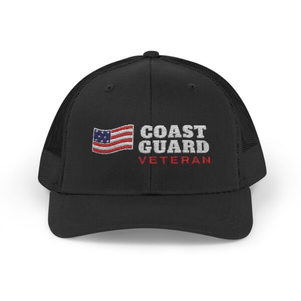 Coast Guard Veteran Flag Trucker Hat