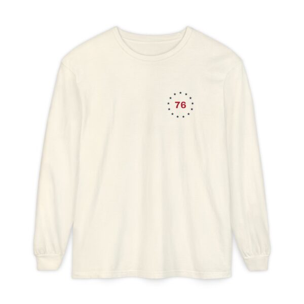 Thirteen Star 76 Seal Long Sleeve Tee, Front & Back, Ivory