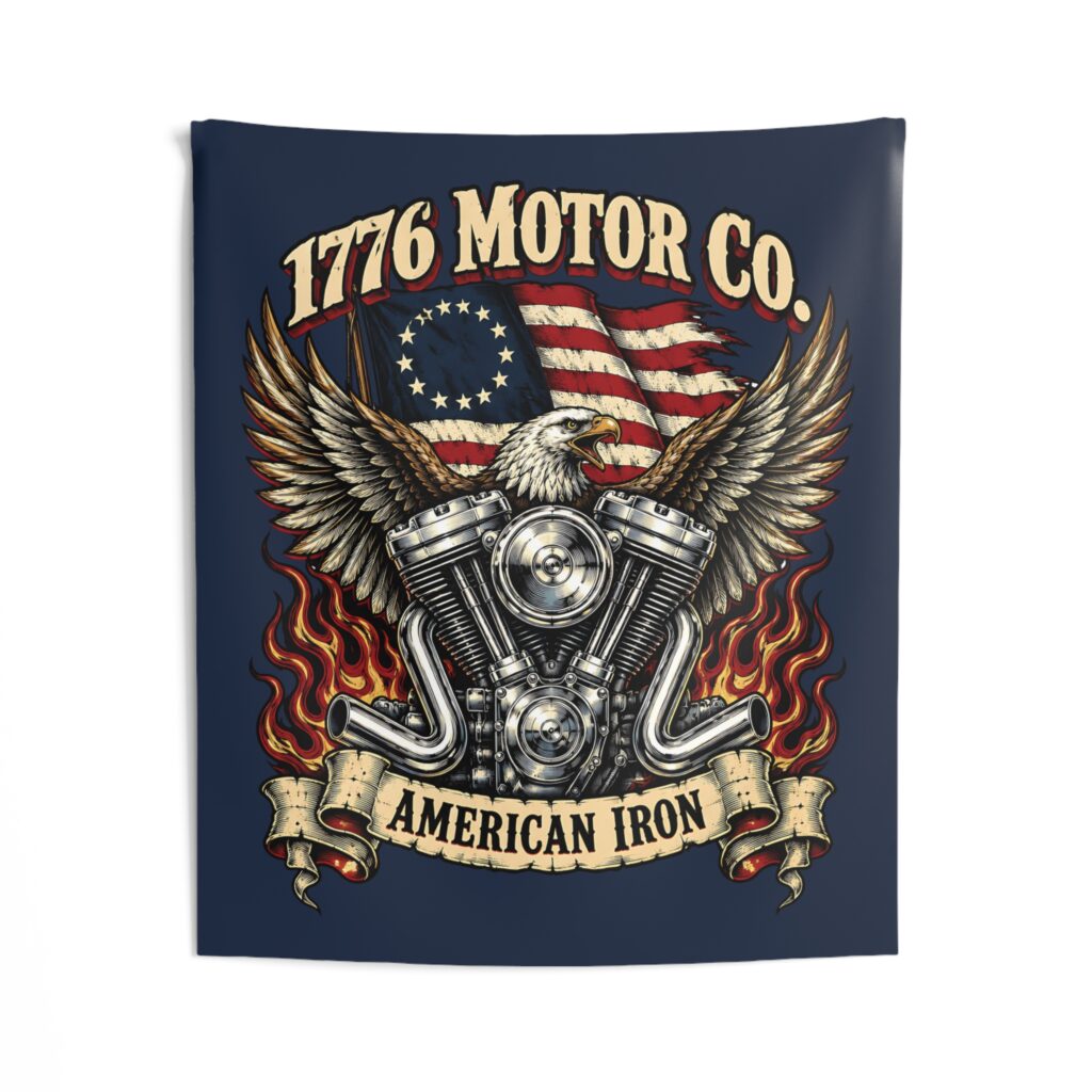 1776 Motor Co. American Iron Wall Tapestry