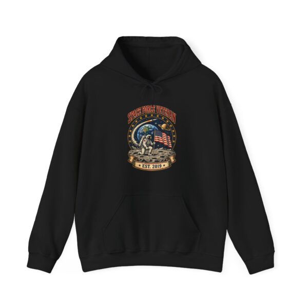 Space Force Veteran Moon Landing Hoodie, Black