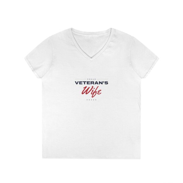 Proud Veteran's Wife Women's V-Neck Tee, White