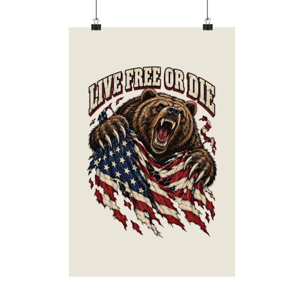 Live Free or Die Grizzly Poster