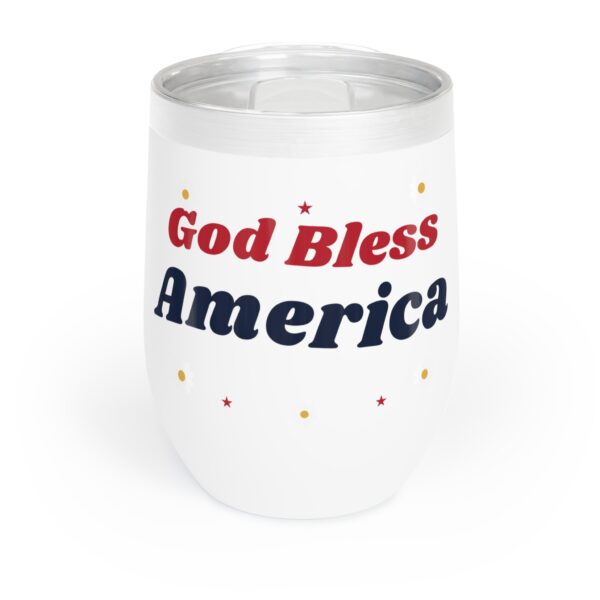 God Bless America Groovy Daisy Wine Tumbler, White