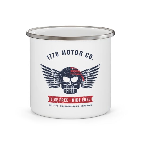 1776 Motor Co. Winged Skull Enamel Camp Mug
