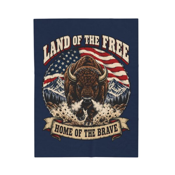 Land of the Free Bison Plush Throw Blanket
