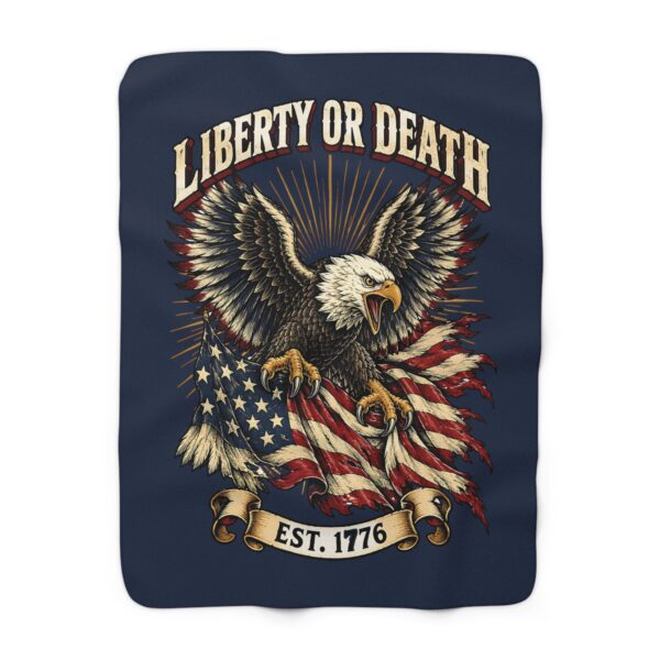 Liberty or Death Eagle Sherpa Fleece Blanket