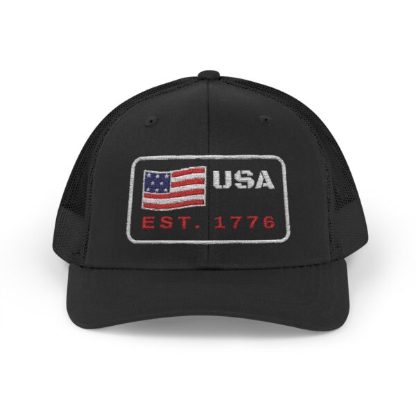 USA Est. 1776 Flag Patch Trucker Hat