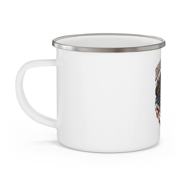 Live Free or Die Grizzly Enamel Camp Mug