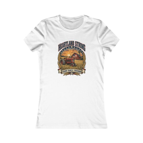 Heartland Strong Tractor & Barn Women's Fitted Tee, White