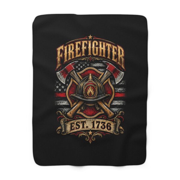 Firefighter Est. 1736 Sherpa Fleece Blanket