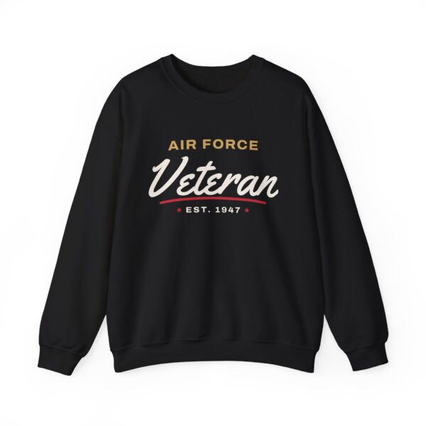 Air Force Veteran Script Crewneck Sweatshirt, Black