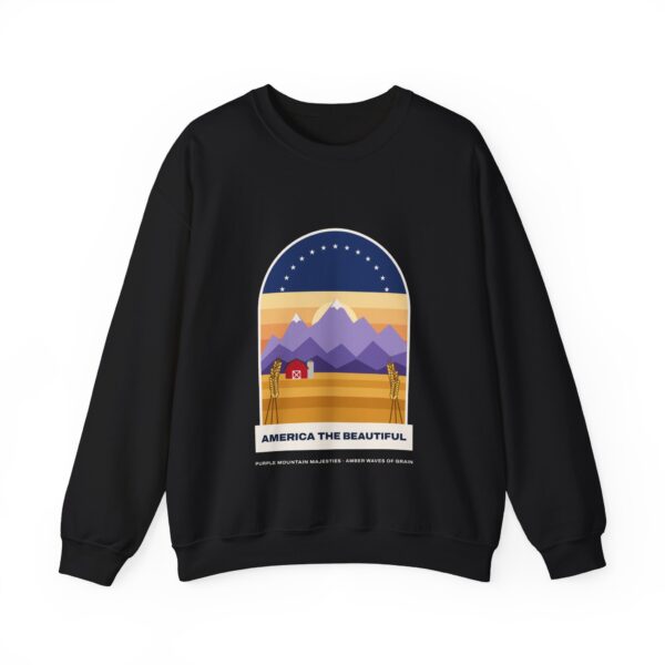 America the Beautiful Vintage Poster Crewneck Sweatshirt, Black