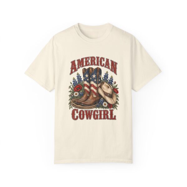 American Cowgirl Flag Boots Tee, Ivory