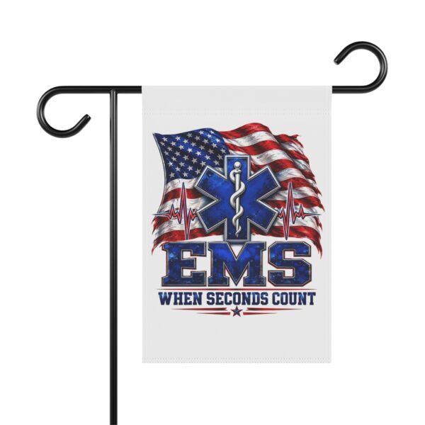EMS When Seconds Count Garden Flag