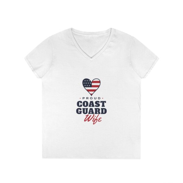 Proud Coast Guard Wife Women's V-Neck Tee, White
