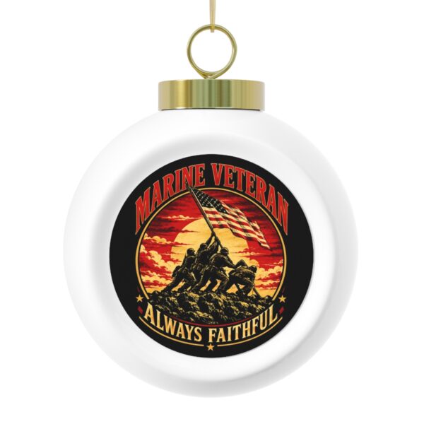 Marine Veteran Always Faithful Globe Christmas Ornament