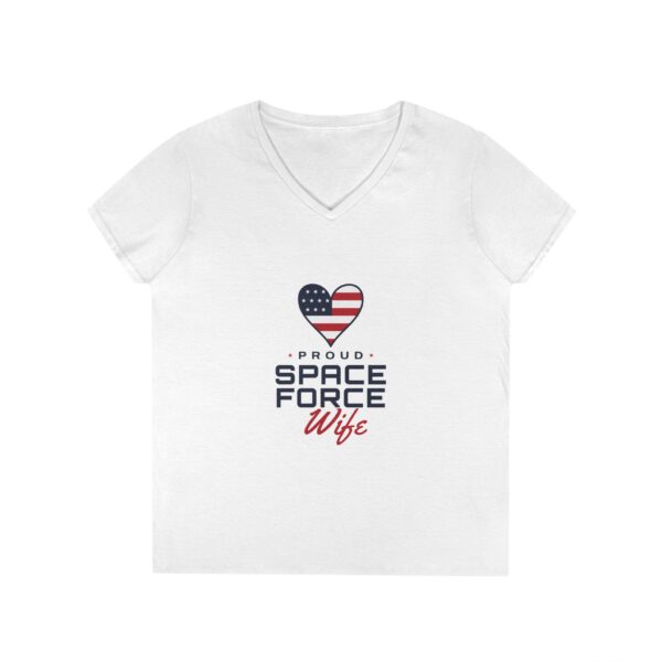 Proud Space Force Wife Women's V-Neck Tee, White
