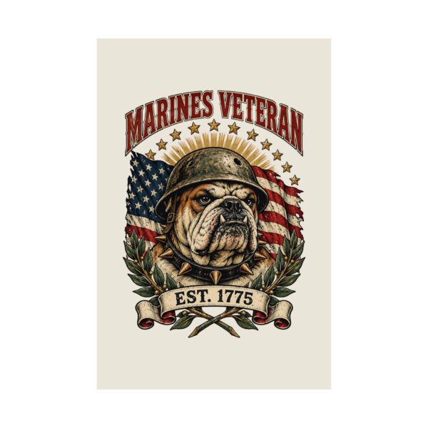 Marines Veteran Bulldog Poster
