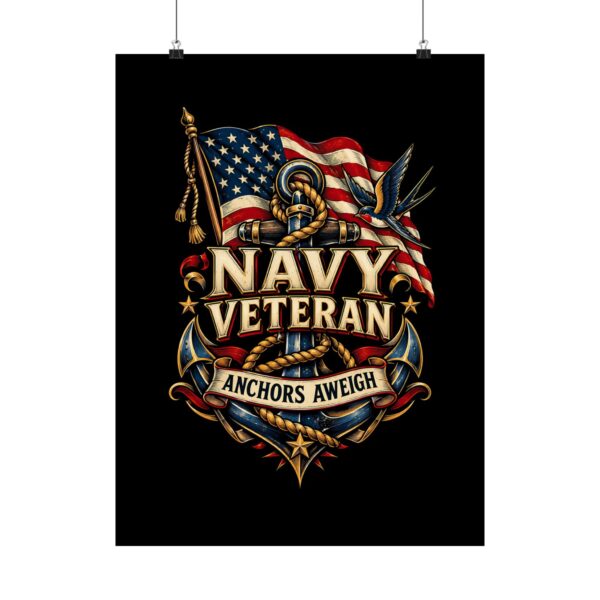 Navy Veteran Anchors Aweigh Poster