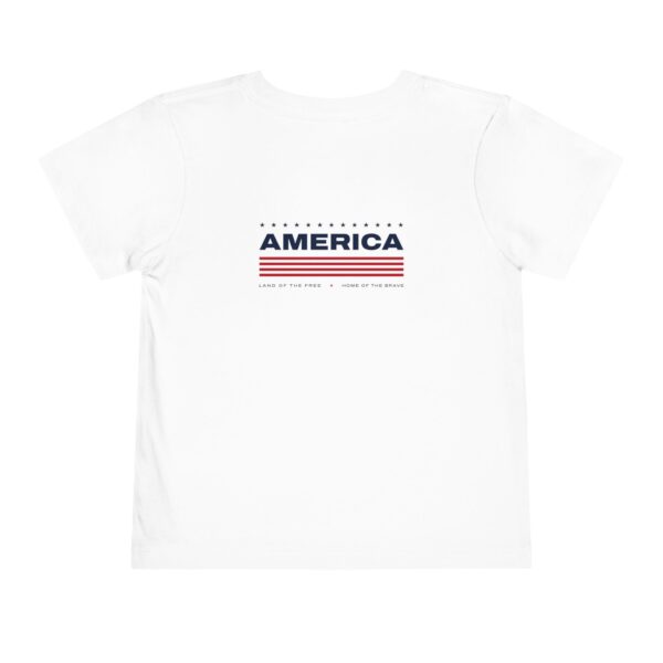 America Stars & Stripes Toddler Tee, Back Print, White