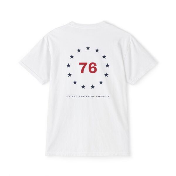 Thirteen Star 76 Seal Pocket T-Shirt, Front & Back, White
