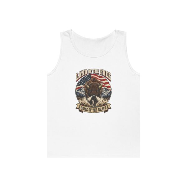 Land of the Free Bison Tank Top, White