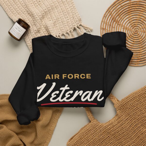 Air Force Veteran Script Crewneck Sweatshirt, Black
