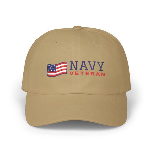 Navy Veteran Flag Dad Hat, Khaki