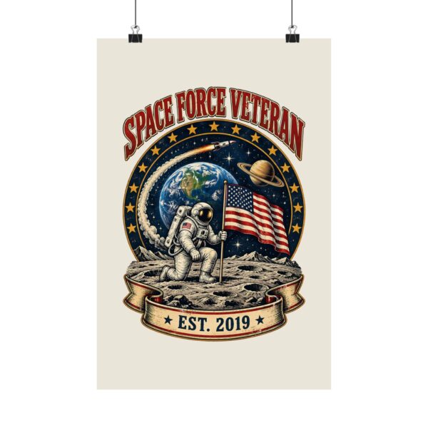 Space Force Veteran Moon Landing Poster