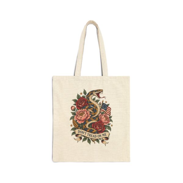 Floral Don't Tread on Me Tote Bag, Natural