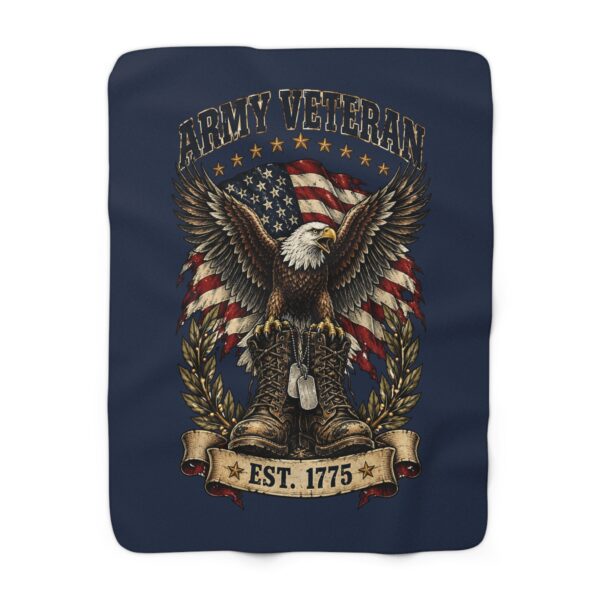 Army Veteran Eagle & Boots Sherpa Fleece Blanket