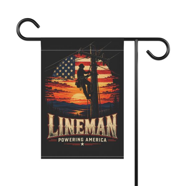 Lineman Powering America Garden Flag