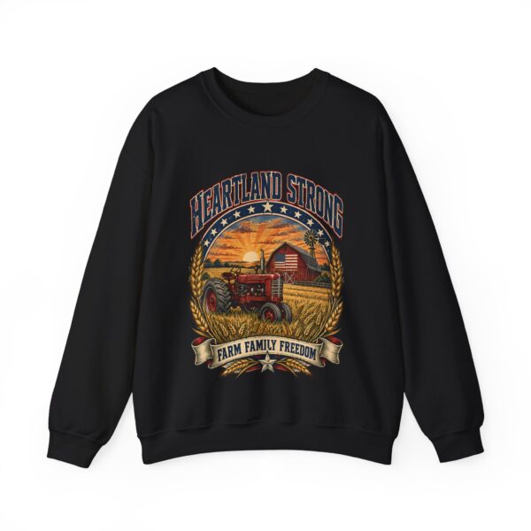 Heartland Strong Tractor & Barn Crewneck Sweatshirt, Black