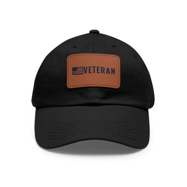 Veteran Flag Leather Patch Dad Hat