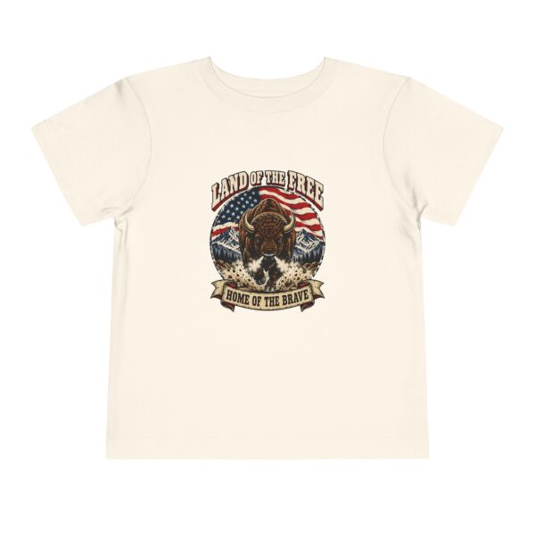 Land of the Free Bison Toddler Tee, Natural