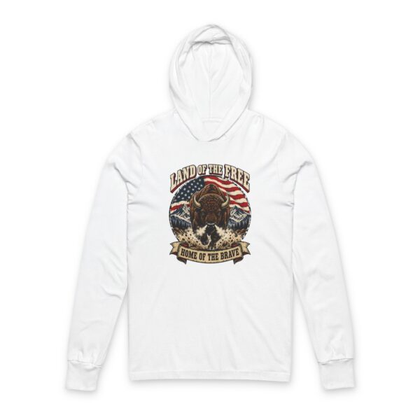 Land of the Free Bison Hooded Sun T-Shirt, White