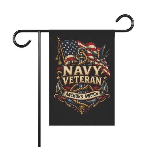 Navy Veteran Anchors Aweigh Garden Flag