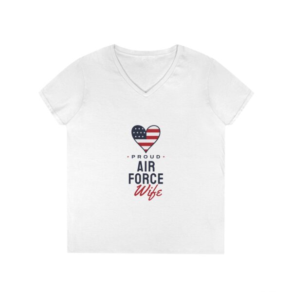 Proud Air Force Wife Women's V-Neck Tee, White