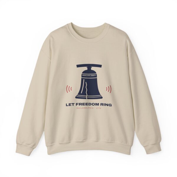 Let Freedom Ring Liberty Bell Crewneck Sweatshirt, Sand