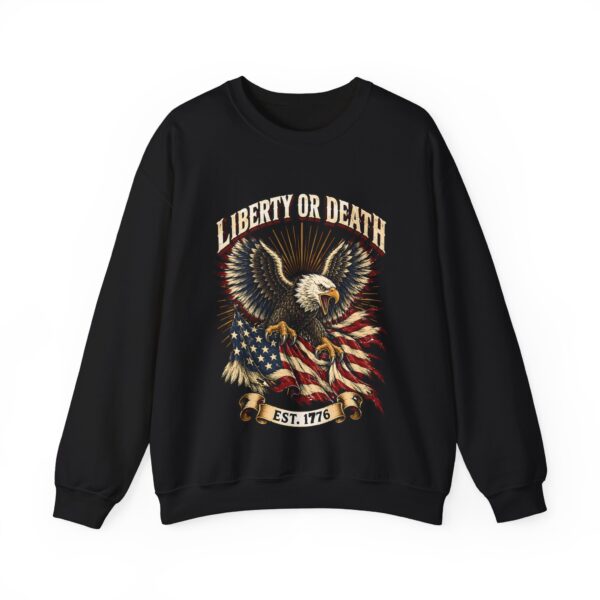 Liberty or Death Eagle Crewneck Sweatshirt, Black