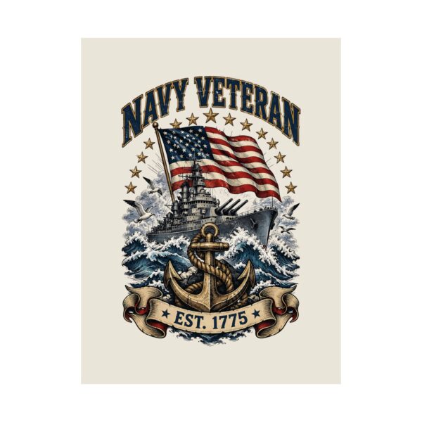 Navy Veteran Battleship & Anchor Poster