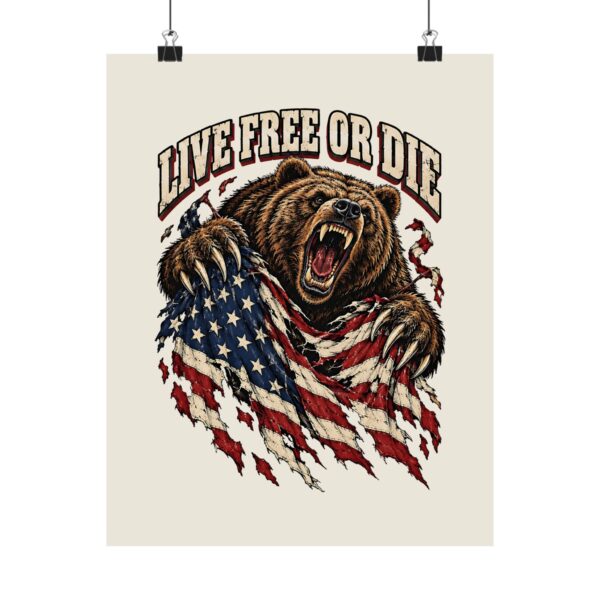 Live Free or Die Grizzly Poster