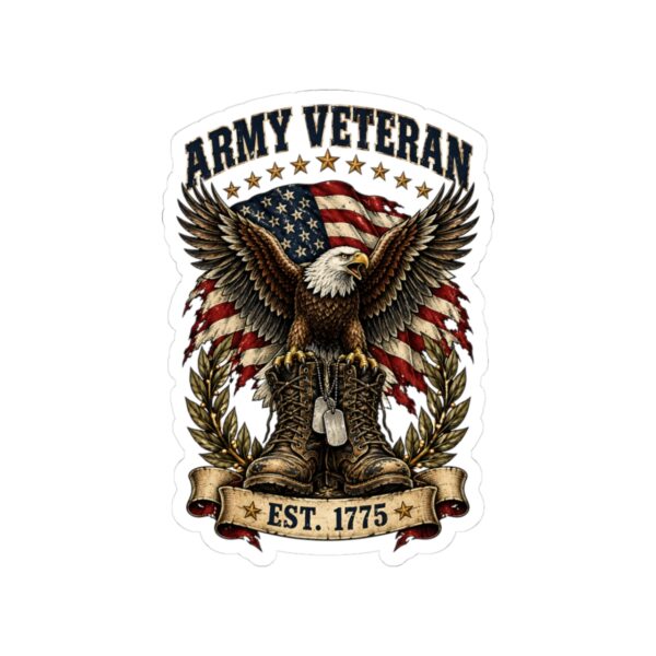 Army Veteran Eagle & Boots Sticker